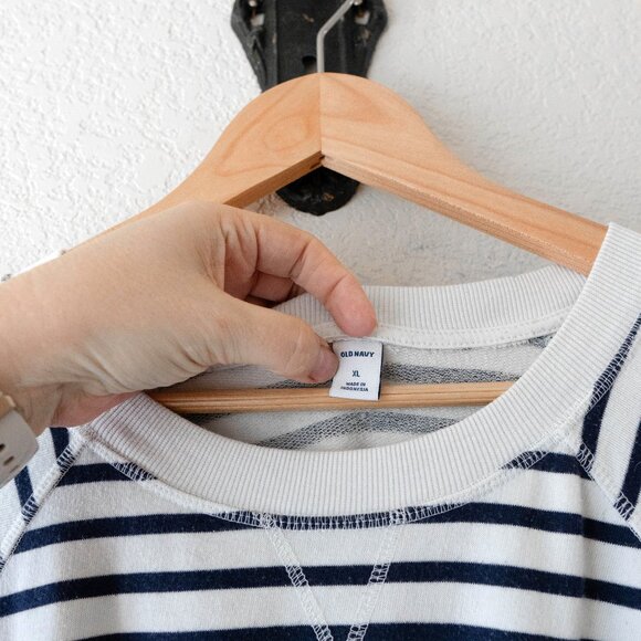 Old Navy XL Waist-Defined Striped French Terry Midi Dress with Pockets - Picture 2 of 7